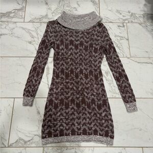 Charming Charlie Brown and Cream Knit Dress